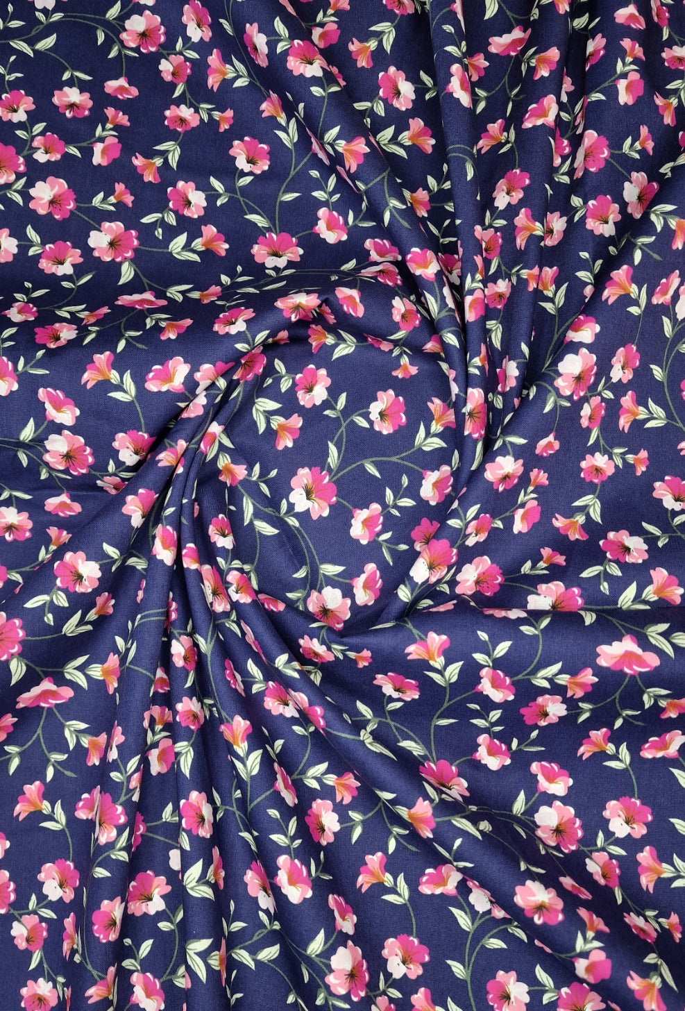 Trumpet Flowers Pinks 100% Cotton Poplin