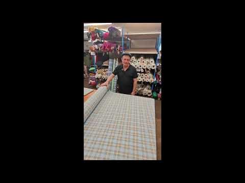 COUNTRYSIDE BLUE – WOOL MIX CHECK FABRIC – 155cm WIDE