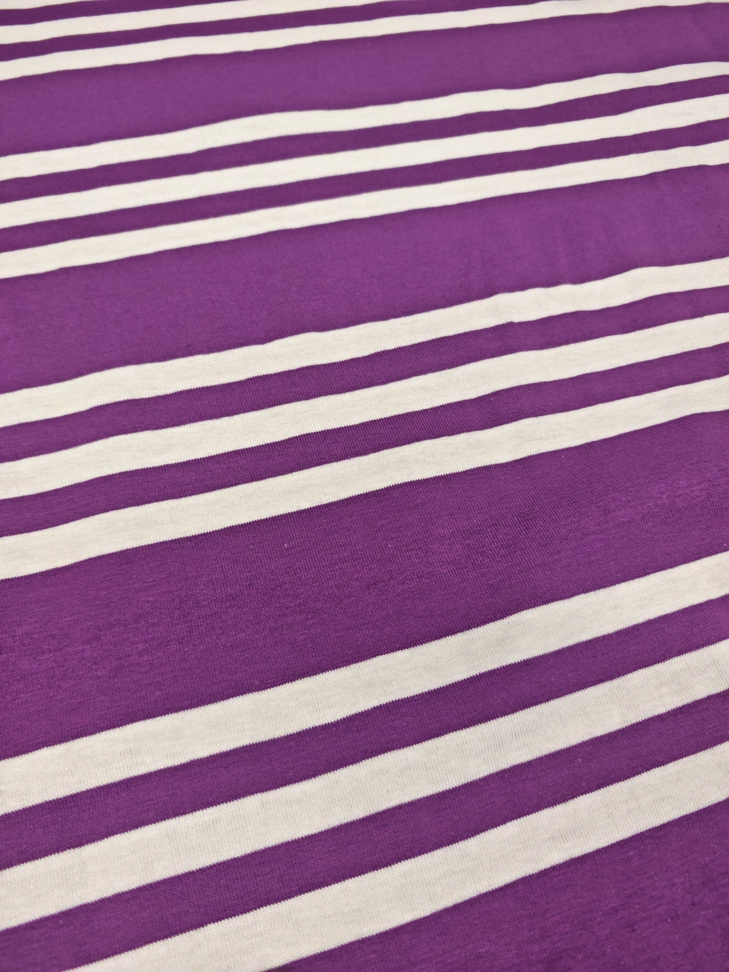 THREE STRIPE PURPLE – COTTON JERSEY – 95% COTTON / 5% ELASTANE – 177cm WIDE