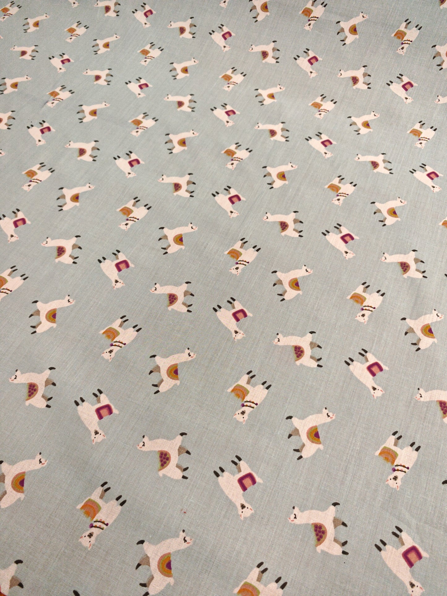 LLAMA PRINT POLYCOTTON – 65% POLYESTER 35% COTTON FABRIC – 110cm WIDE – (3 COLOURWAYS)