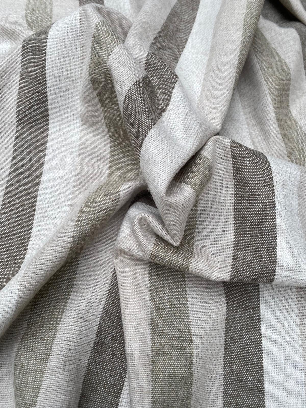 EARTH & STONE STRIPE – WOOL MIX FABRIC – NATURAL EARTH TONES – 156cm WIDE