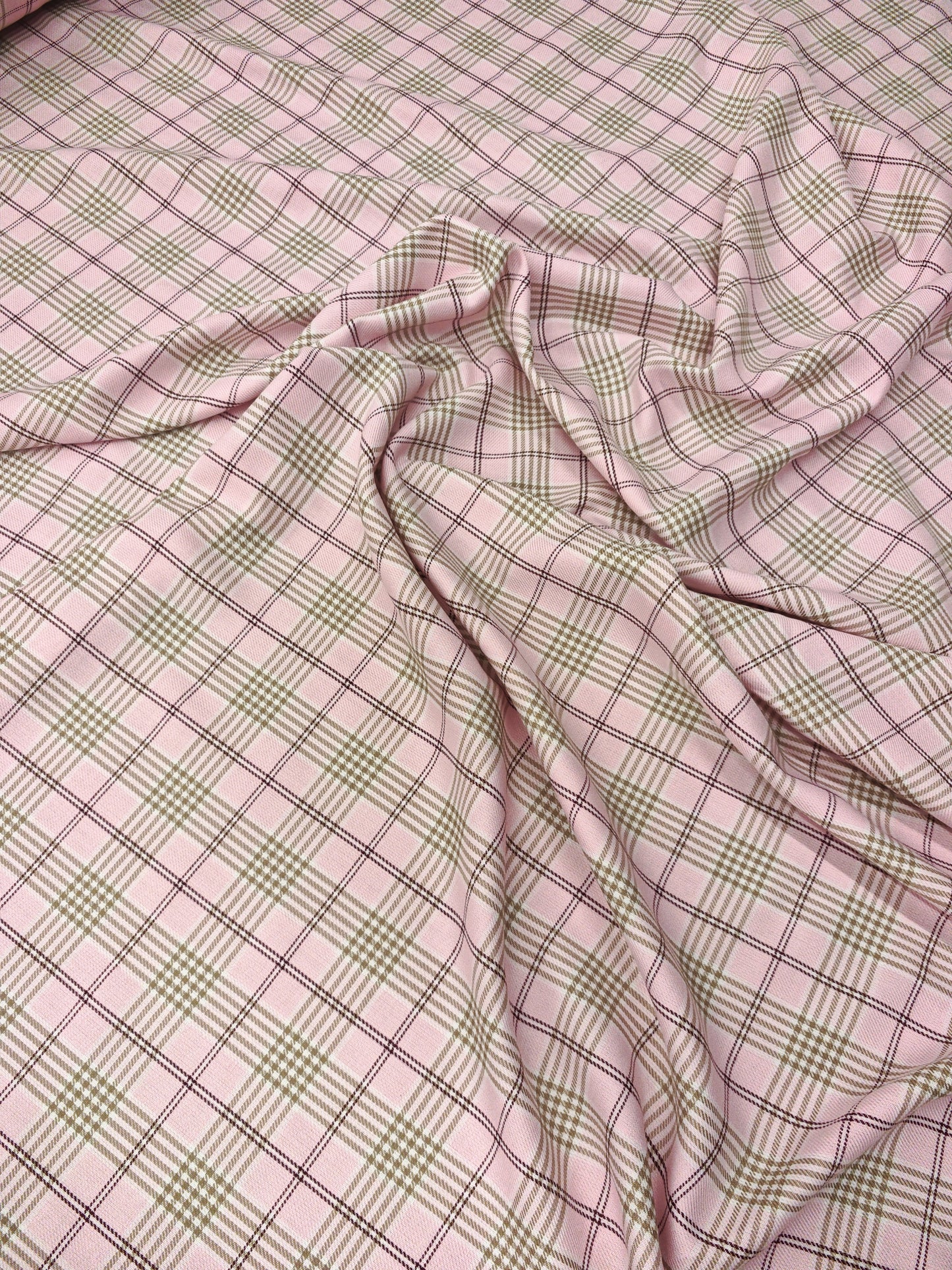 COUNTRY ROSE TARTAN – POLYVISCOSE TARTAN FABRIC – 148cm WIDE