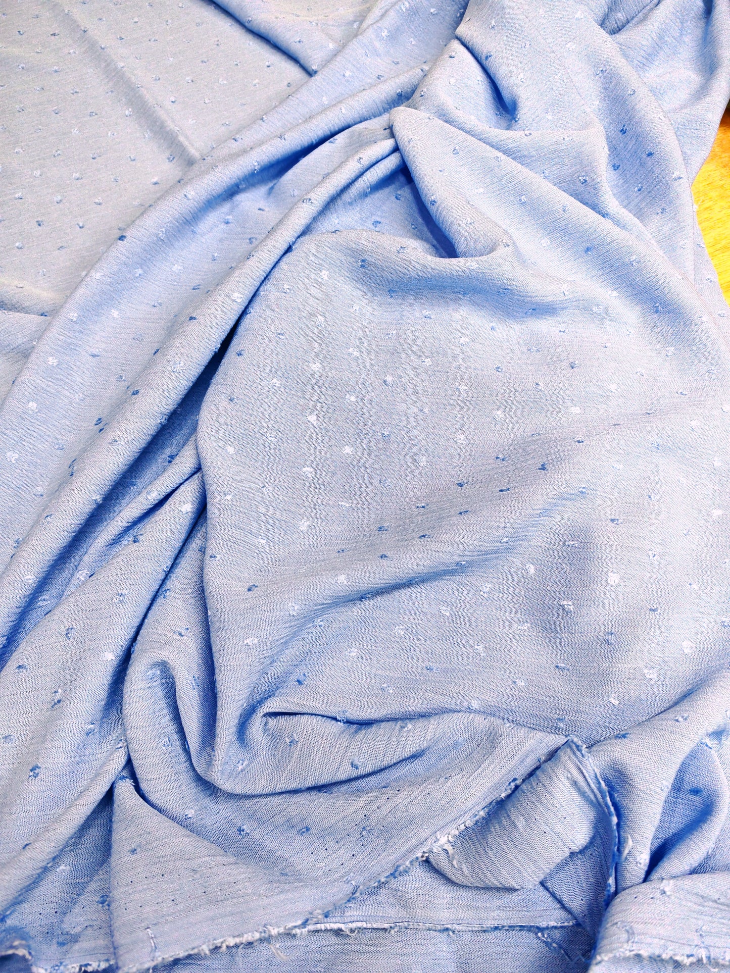 LILAC BLUE BOBBLY TEXTURE FABRIC – 147cm WIDE - LIKELY POLYESTER - 3 METRE PIECE