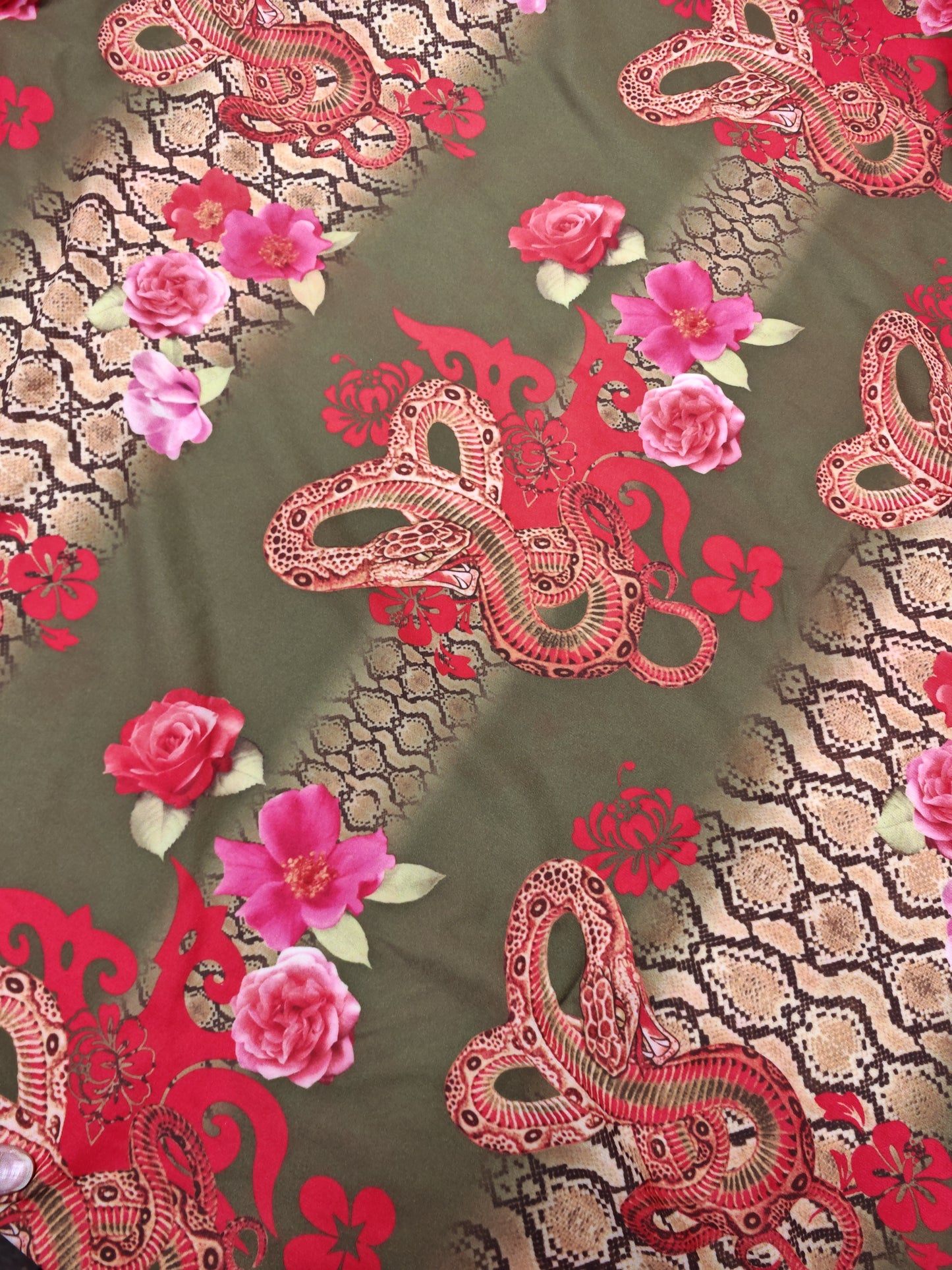 Madusa Snake Print Stretch Fabric - 140cm / 55" - Elastane Stretch - 3m Piece (2 Colourways)