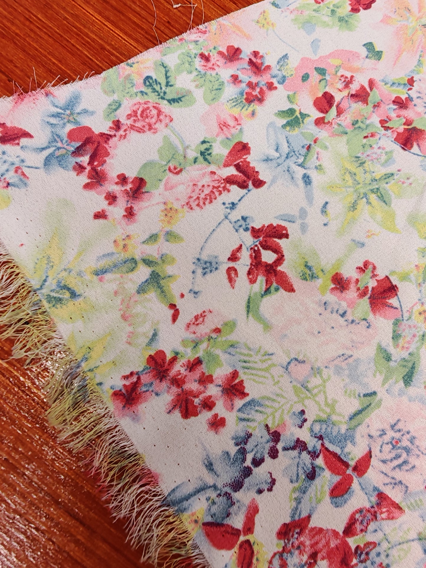 WILDFLOWER WATERCOLOUR CREPE – PRINTED POLYESTER CREPE FABRIC