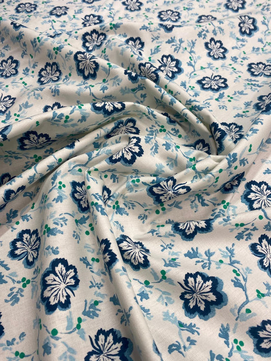CHAMOMILE AQUA – DESIGNERS GUILD – 100% COTTON FABRIC – 144cm WIDE