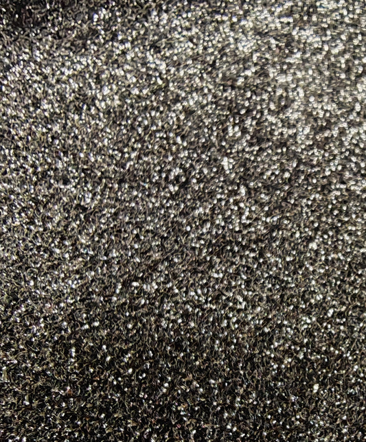 BLACK METALLIC SHIMMER POLYESTER JERSEY FABRIC – 131cm WIDE