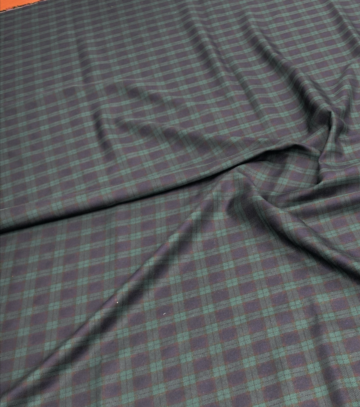 HIGHLAND FOREST TARTAN – BLUE & GREEN POLY VISCOSE FABRIC – 145cm WIDE