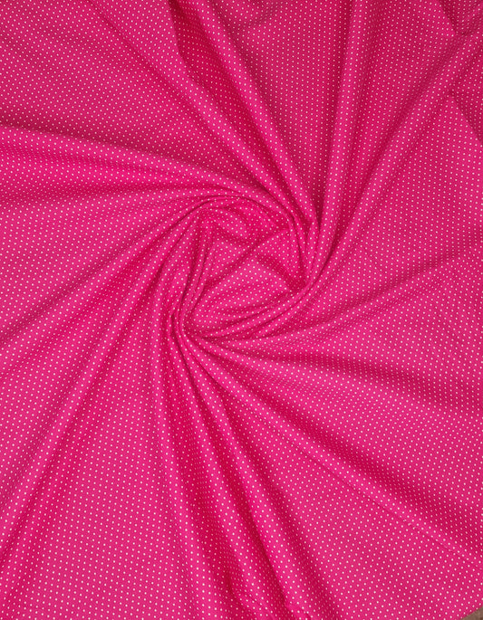 Polka Dots Hot Pink 100% Cotton Poplin