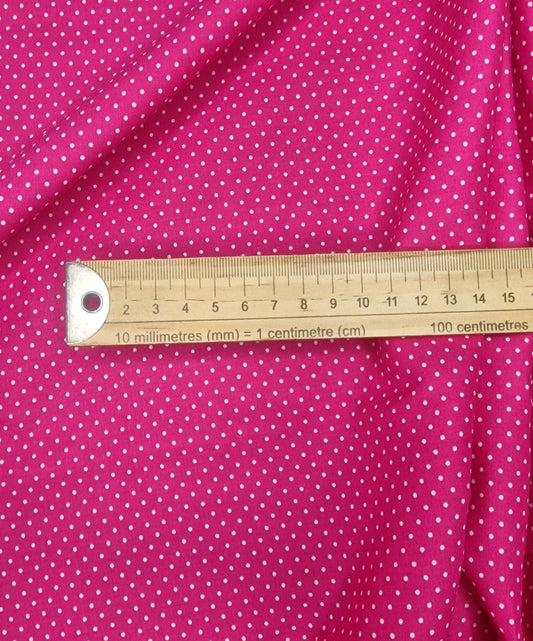 Polka Dots Hot Pink 100% Cotton Poplin