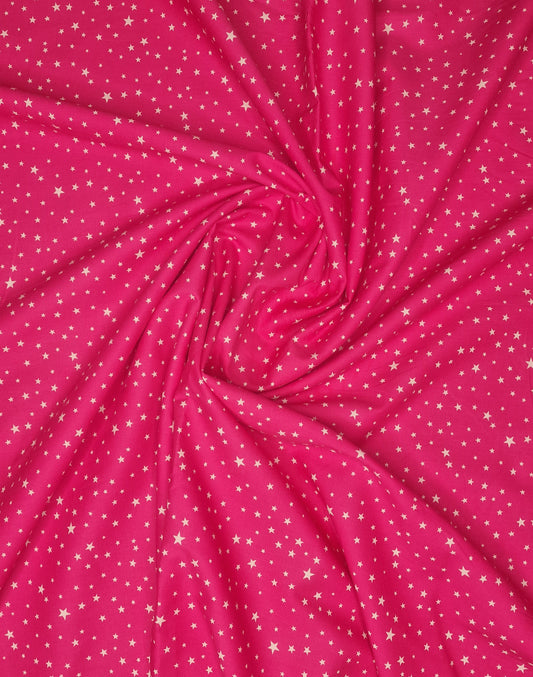 Stars Hot Pink 100% Cotton Poplin