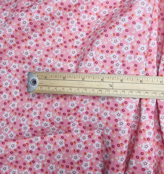 Forget me Nots Pink 100% Cotton Poplin