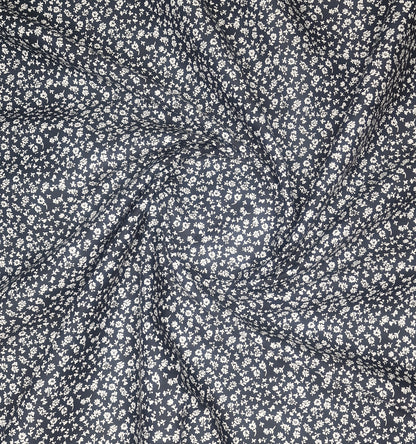 Small White Flowers Cotton Poplin - 142cm / 56" - 100% Cotton - 3m Piece