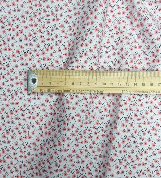 Ditsy Flowers Pink 100% Cotton Poplin