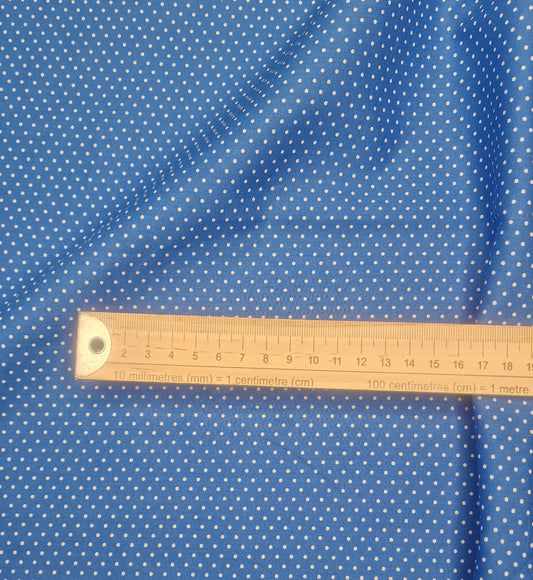 Polka Dots Blue 100% Cotton Poplin