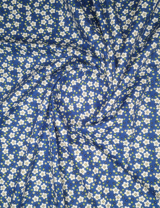 Forget me Nots Blue 100% Cotton Poplin