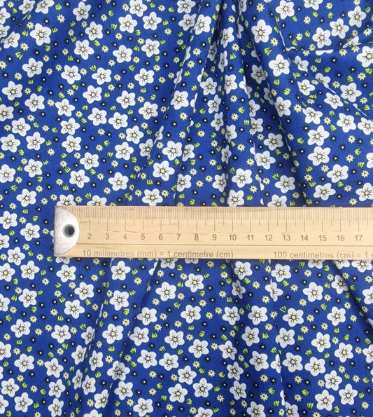 Forget me Nots Blue 100% Cotton Poplin