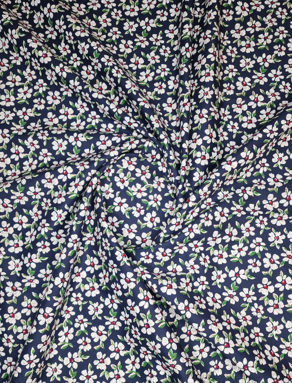 Daisy Print Cotton Poplin – 142cm / 56" – 100% Cotton – 3m Piece (2 Colourways)
