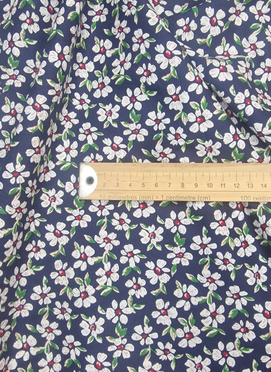 Daisy Blue Print 100% Cotton Poplin