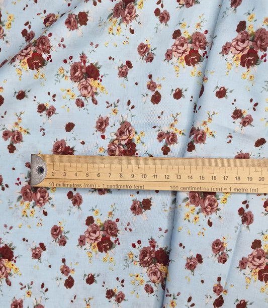 Old Rose widely spaced, 100% Cotton Poplin