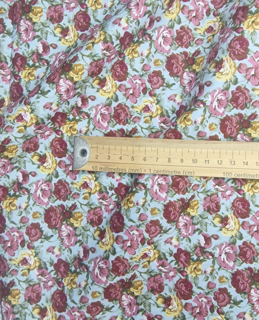 Old Rose tightly spaced, 100% Cotton Poplin