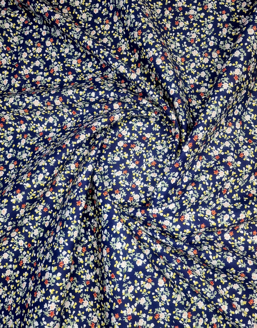 Vintage Flower Cotton Poplin - 142cm / 56" - 100% Cotton - 3m Piece (3 Colourways)