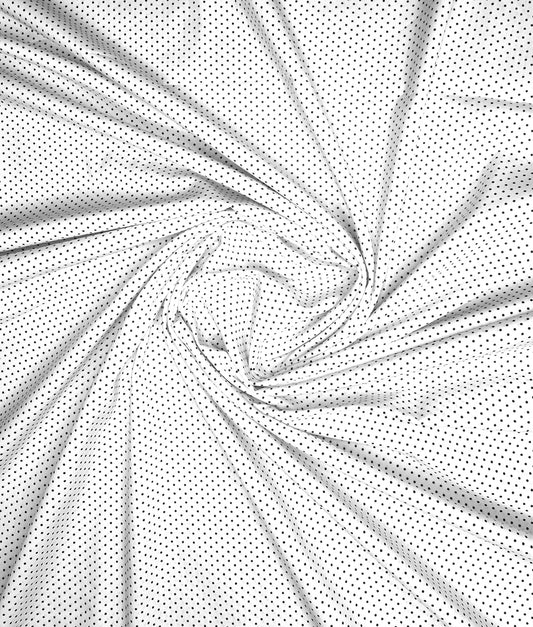 Polka Dots White 100% Cotton Poplin