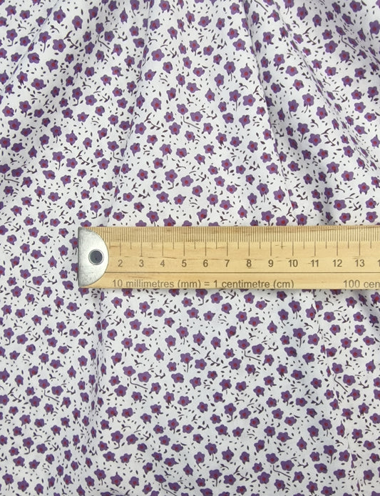 Ditsy Flowers Plum 100% Cotton Poplin