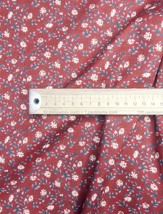 Regency Flower Red 100% Cotton Poplin