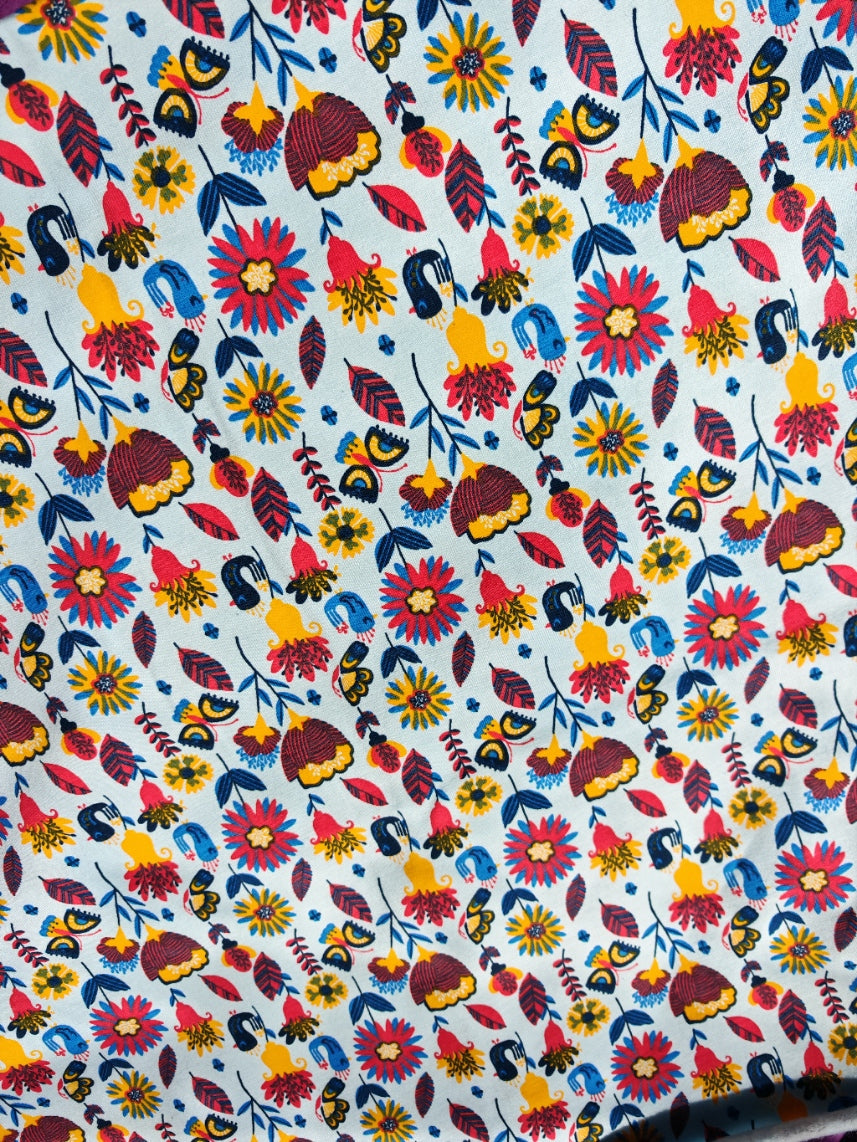 PRETTY PETALS – POPPY EUROPE FLORAL COTTON ELASTANE JERSEY FABRIC – 148cm WIDE