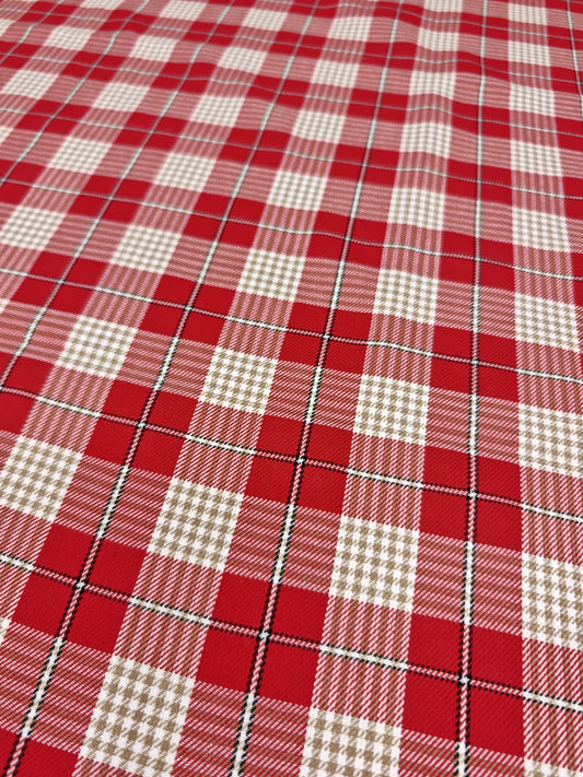 CRANBERRY COTTAGE TARTAN – POLYVISCOSE TARTAN FABRIC – 145cm WIDE