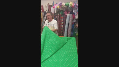 LUCKY STARS – GREEN STAR COTTON ELASTANE JERSEY FABRIC – 138cm WIDE