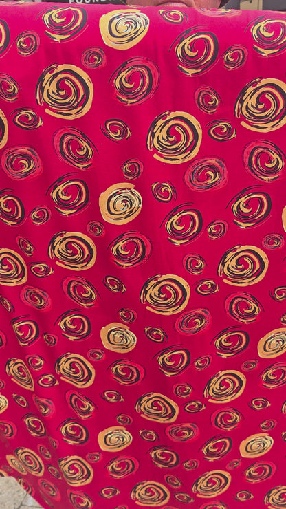 CRIMSON SWIRLS – COTTON JERSEY STRETCH FABRIC – 144cm WIDE