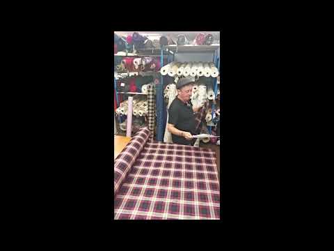 BURGUNDY HIGHLAND TARTAN – POLY VISCOSE TARTAN FABRIC – 144cm WIDE
