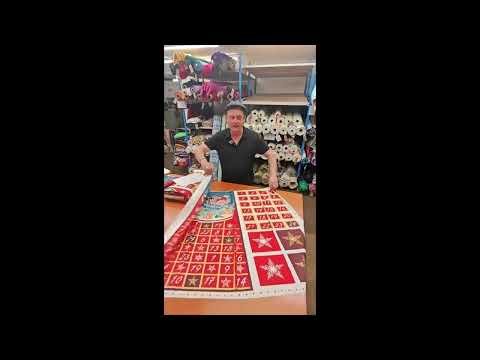 SANTA'S SLEIGH – CUT & SEW ADVENT CALENDAR PANEL – 100% COTTON – 111.5cm x 96cm