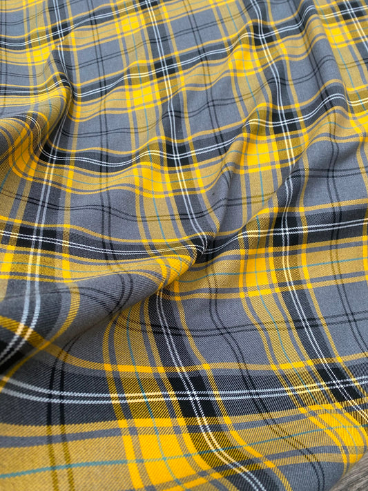 GOLDEN HIGHLANDS CHECK – POLYVISCOSE TARTAN DRESS FABRIC – 143cm WIDE