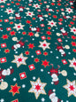 CHRISTMAS SANTA SNOWFLAKE – 100% COTTON CHRISTMAS FABRIC – 140cm WIDE
