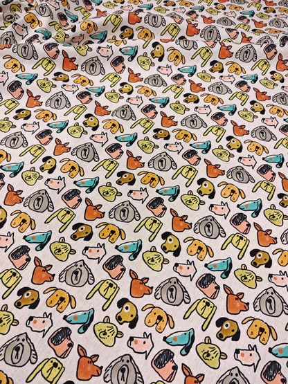 SUPER SKETCHY DOGS – 100% COTTON FABRIC – 148cm WIDE