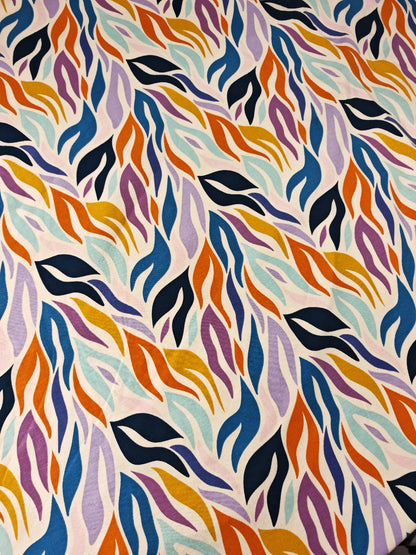 ARTY ZEBRA – PEACH – COTTON JERSEY FABRIC – 142cm WIDE