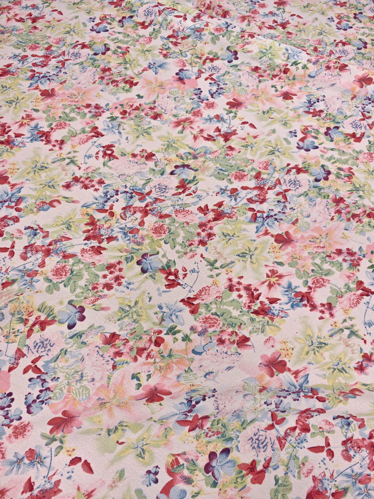 WILDFLOWER WATERCOLOUR CREPE – PRINTED POLYESTER CREPE FABRIC