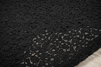 Japanese Black Lace – 110cm Wide – Cotton/Nylon – (3 Metre Piece)