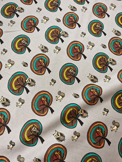 Woodland Owl Cotton Print (3 Colourways) – 141cm / 55.5" – 100% Cotton – 3m Piece