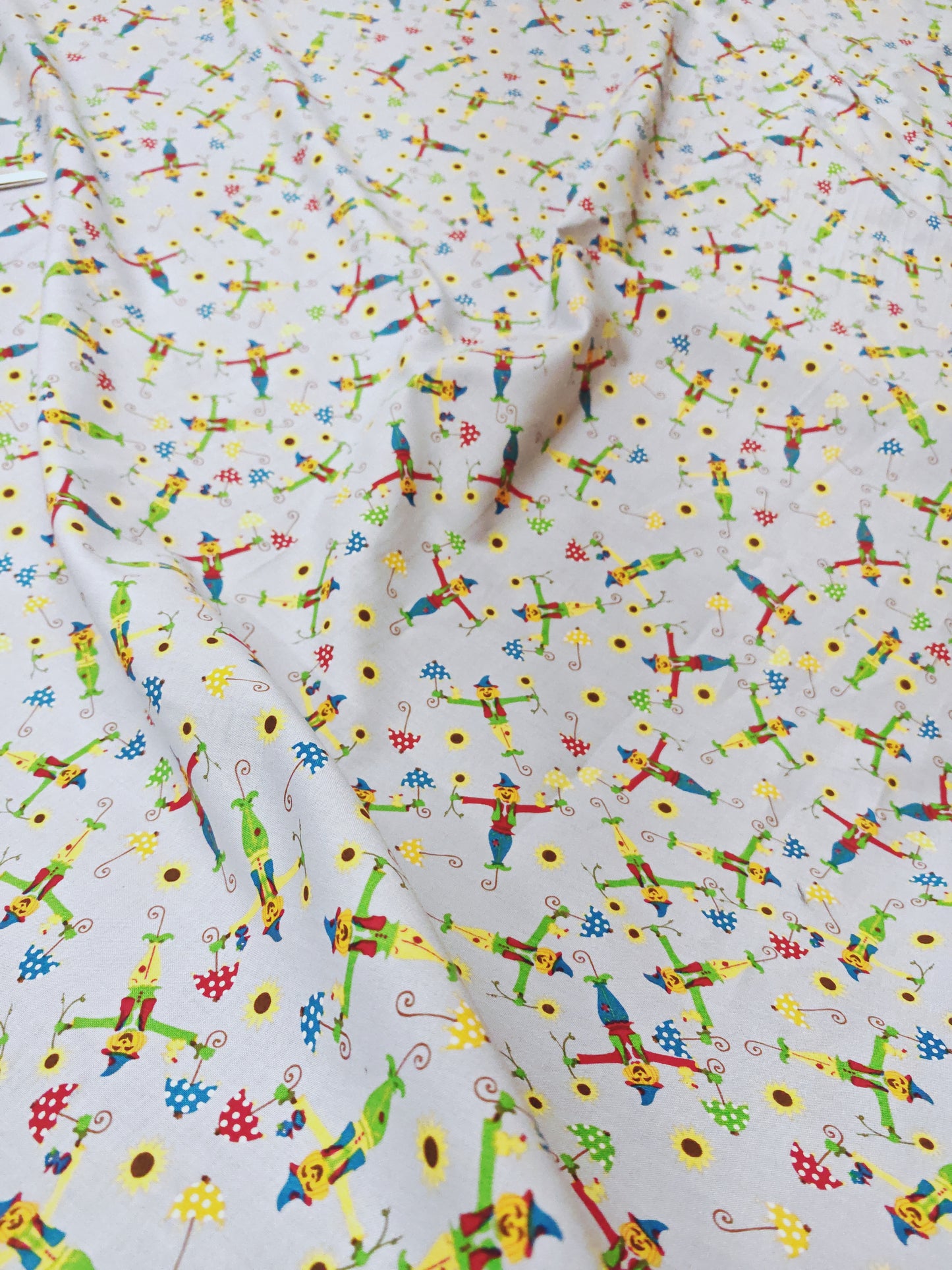 Scarecrows & Sunflowers Cotton Print – 137cm / 54" – 100% Cotton – 3m Piece (3 Colourways)