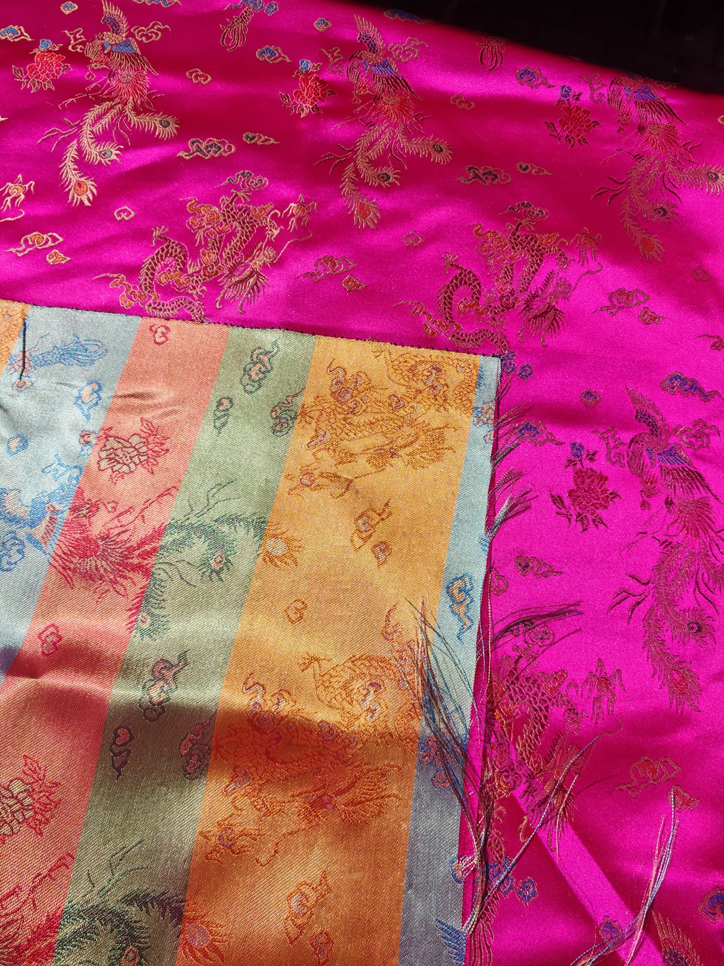 CHINESE DRAGON BROCADE – POLYESTER BROCADE FABRIC – 93cm WIDE (5 COLOURWAYS)