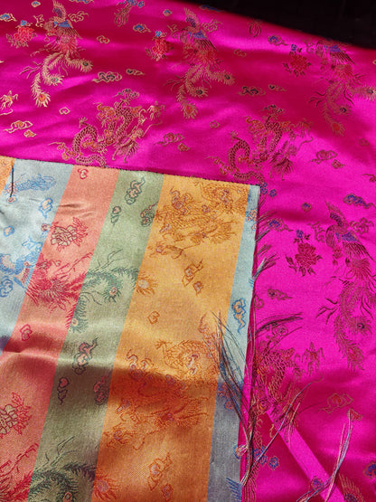 CHINESE DRAGON BROCADE – POLYESTER BROCADE FABRIC – 93cm WIDE (5 COLOURWAYS)