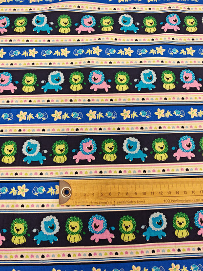 LION STRIPE – 100% COTTON FABRIC – 135.5cm WIDE