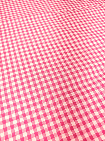 CORDED 1/4 GINGHAM CHECK – 35% COTTON 65% POLYESTER FABRIC – 113cm WIDE (5 COLOURWAYS)