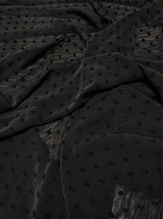 BLACK BOBBLY TEXTURE FABRIC – 147cm WIDE - 3 METRE PIECE