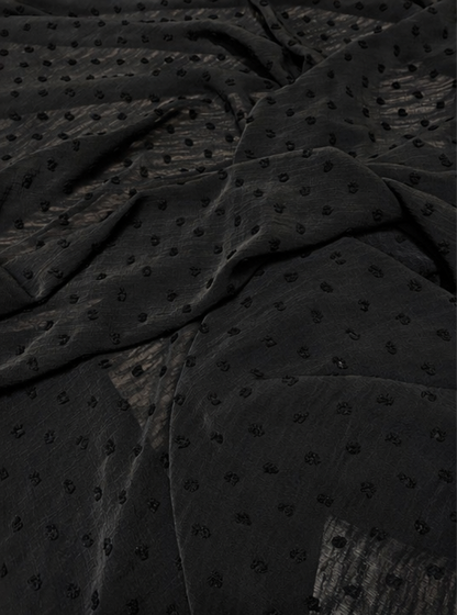 BLACK BOBBLY TEXTURE FABRIC – 147cm WIDE - 3 METRE PIECE
