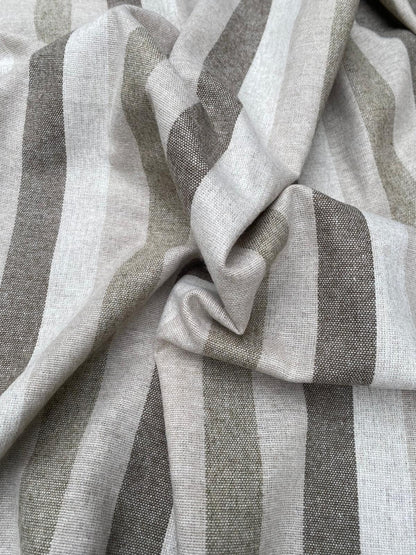 EARTH & STONE STRIPE – WOOL MIX FABRIC – NATURAL EARTH TONES – 156cm WIDE